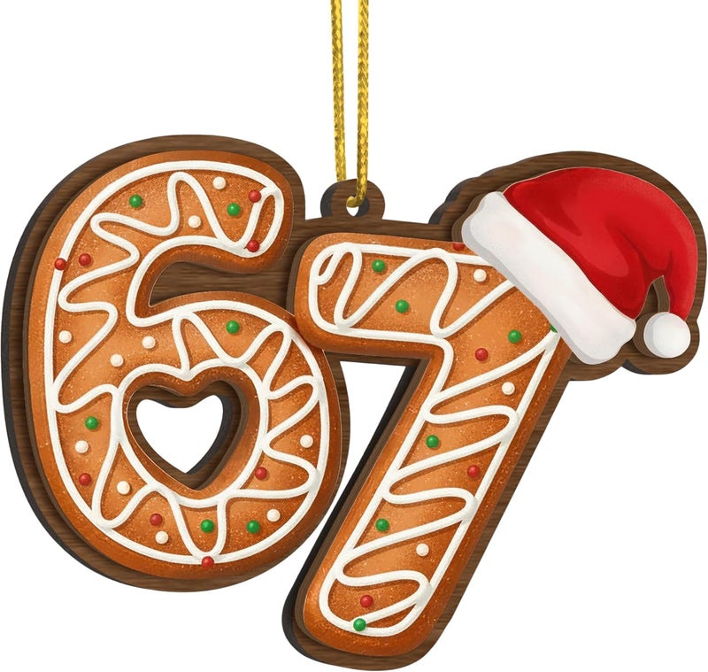 Hyperlama 67 Christmas Ornament, 67 Ornaments for Xmas Tree, Funny Christmas Ornaments 2025, 6 7 Meme Ornament for Teens, Six Seven Gifts, Funny Gifts for Kids, Teens, Teen Girls Trendy Stuff - Image 1
